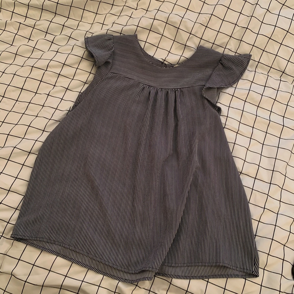 Striped Ruffled Sleeved Top [S]